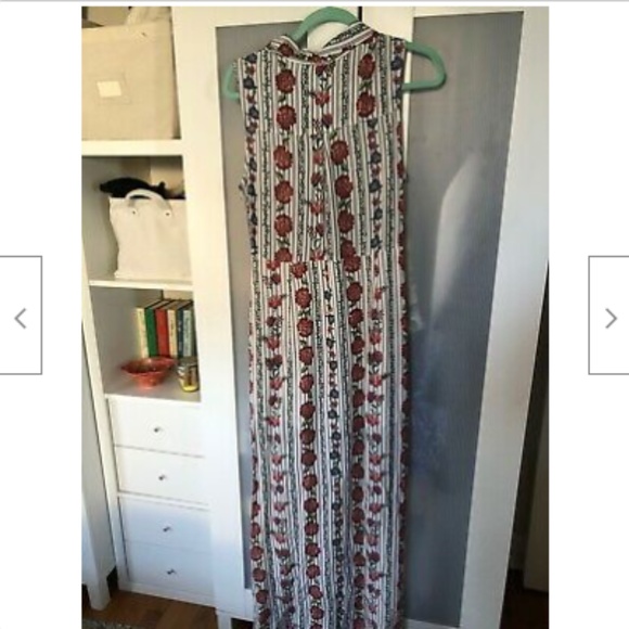 NWT Molly Green brand Summer Maxi "Amy" Dress, grey stripe, button up, lining, M - Picture 2 of 7